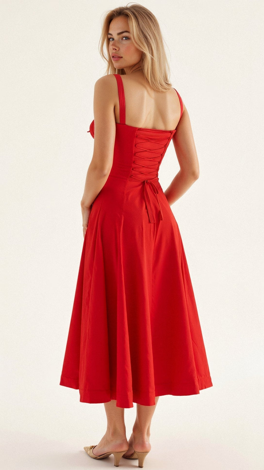 Valenzora | Summery Midi Dress with Straps & Slit - Airy, Elegant & Perfect for Warm Days
