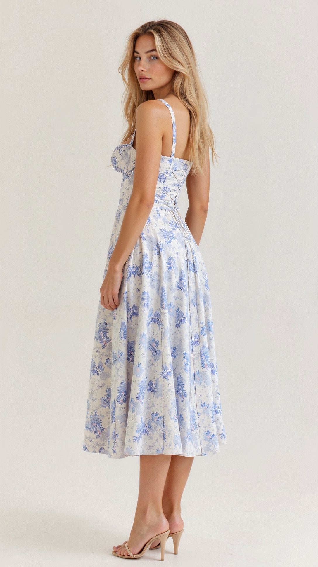 Valenzora | Summery Midi Dress with Straps & Slit - Airy, Elegant & Perfect for Warm Days