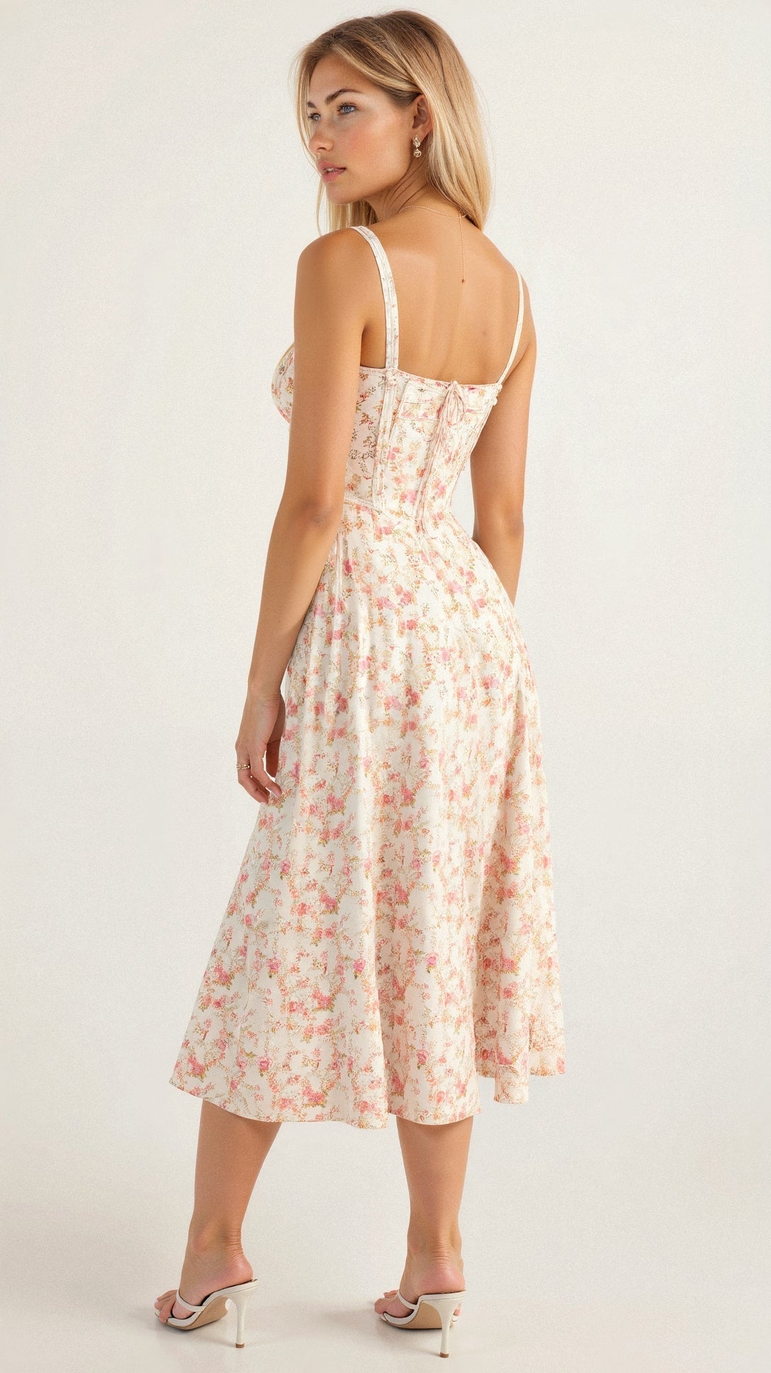 Valenzora | Summery Midi Dress with Straps & Slit - Airy, Elegant & Perfect for Warm Days