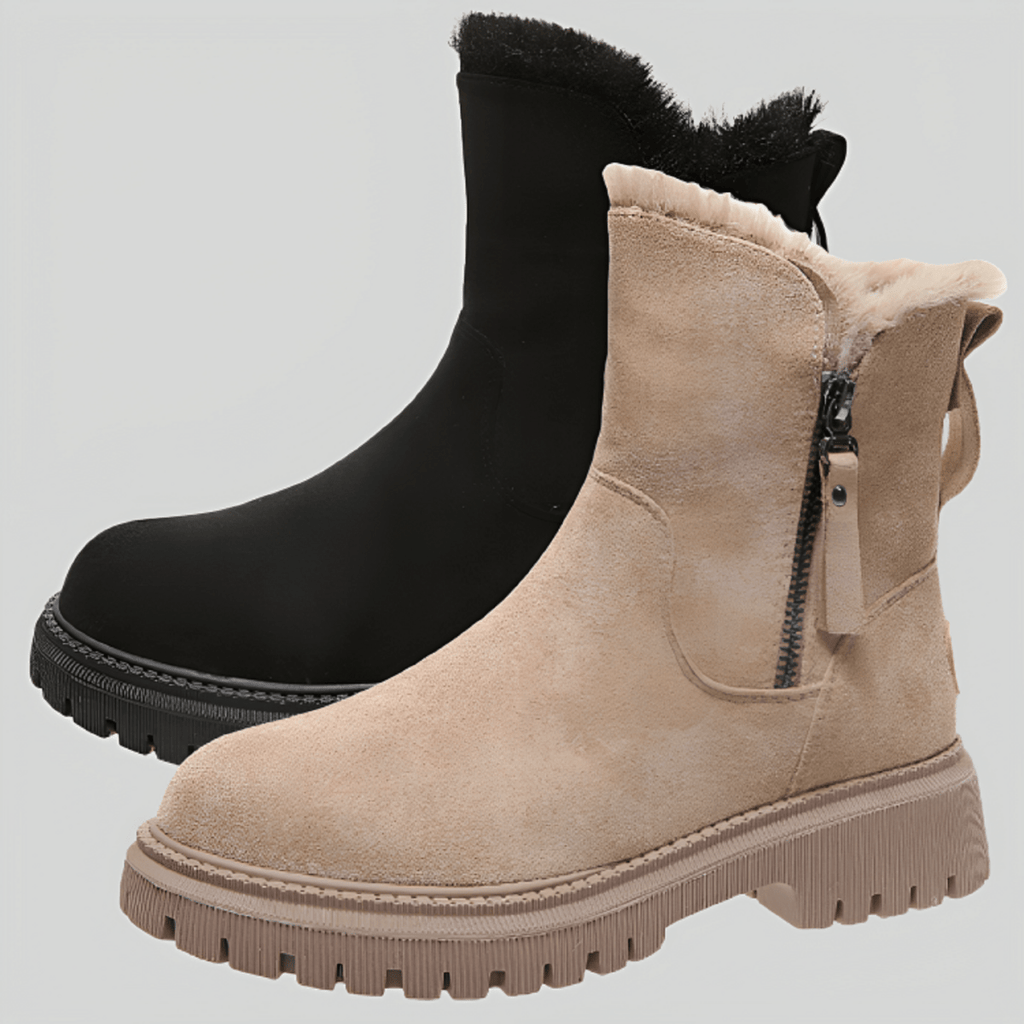 Valenzora | Warm knee-high boots - plush winter shoes