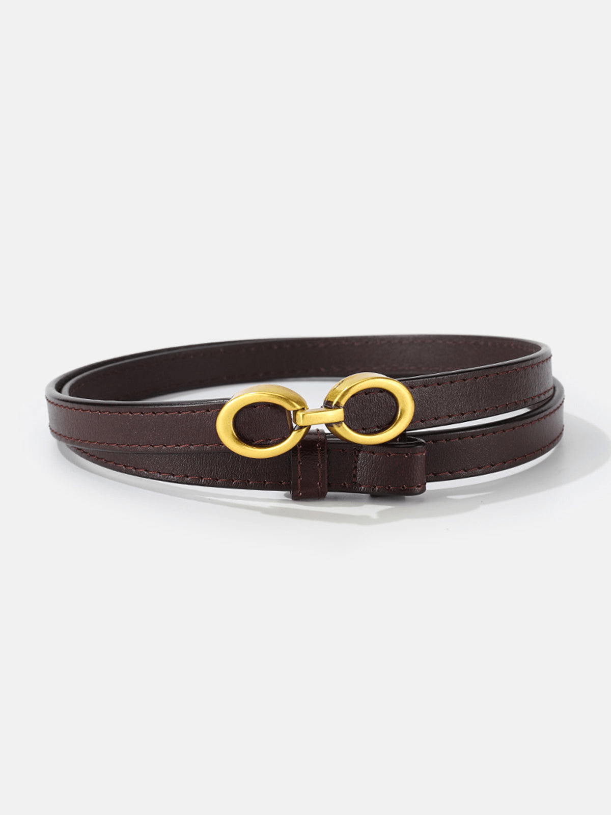 Valenzora | Eleganter Damengürtel, schmaler Ledergürtel mit Ringschnalle