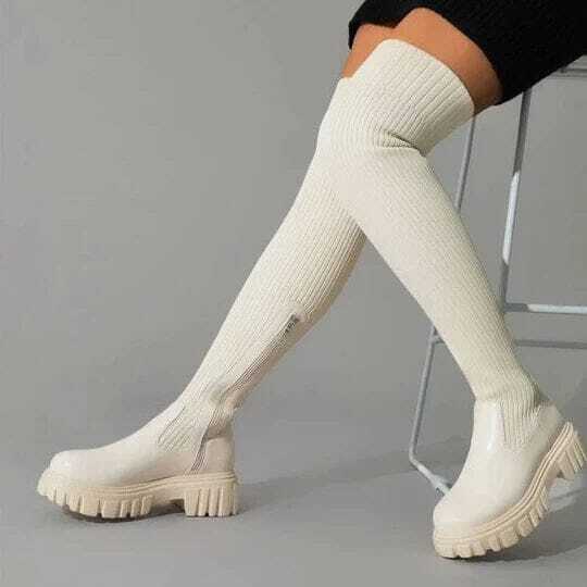 Valenzora - Kniehohe Stretchstiefel