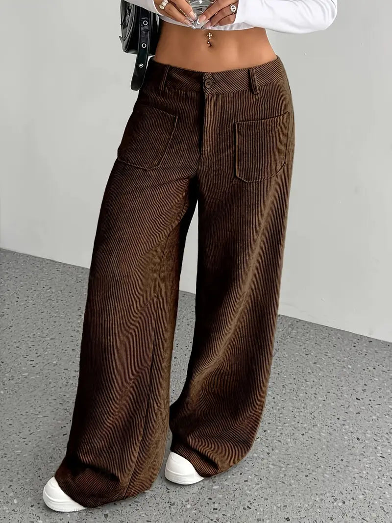 Valenzora | Wide-Leg Corduroy Trousers for Women