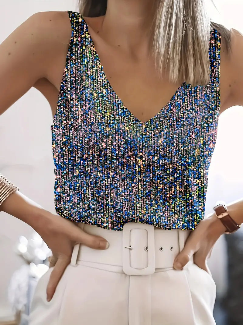 Valenzora | Elegantes, ärmelloses Top mit Pailletten