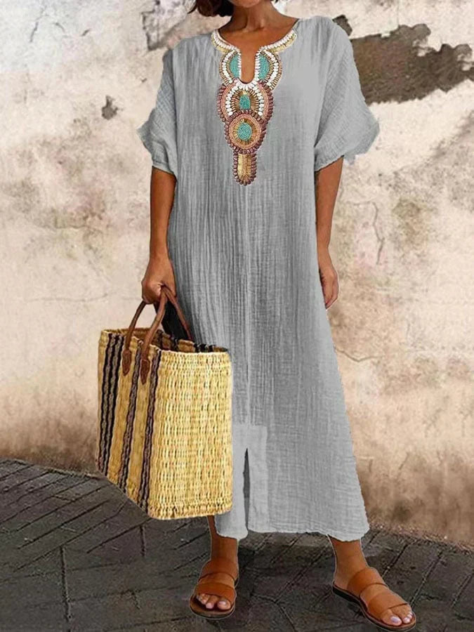 Valenzora | Kaftan Dress with Ethnic Accents