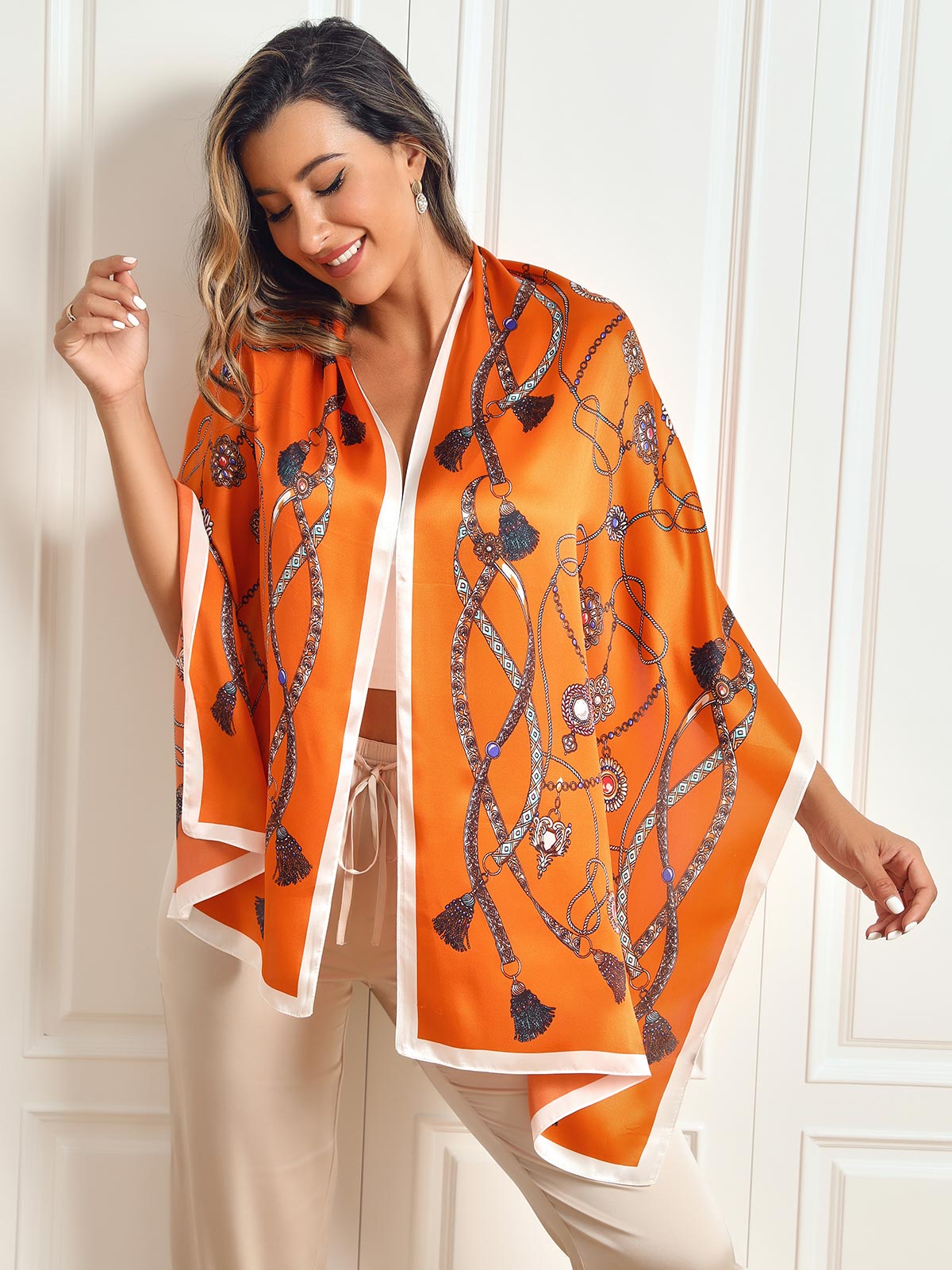 Valenzora | Luxurious women's scarf made of mulberry silk