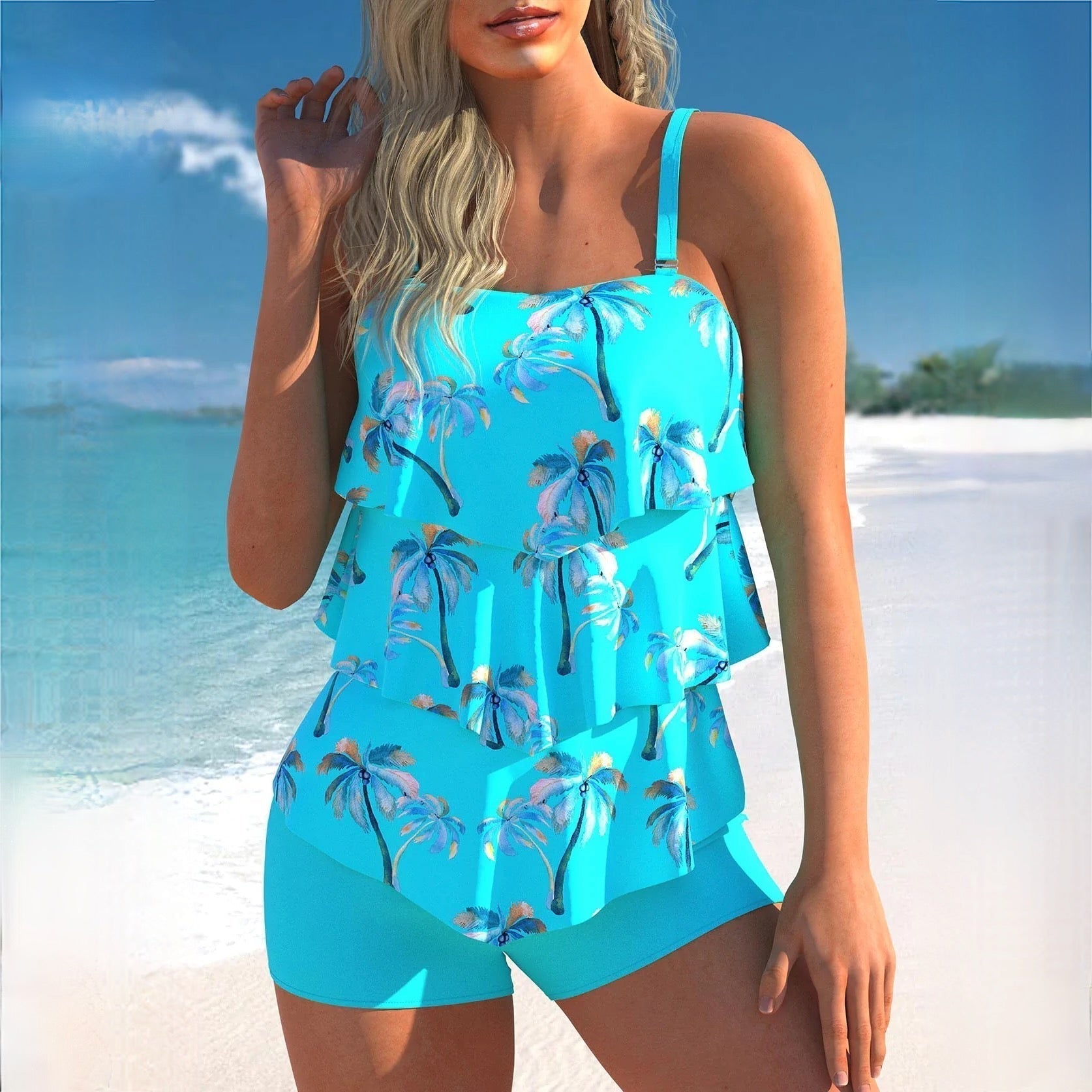 Valenzora - Stylischer blauer Tankini