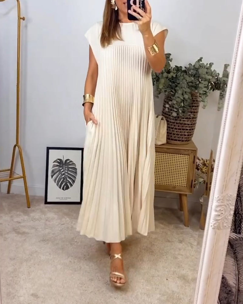 Valenzora | Sleeveless Elegant Pleated Dress