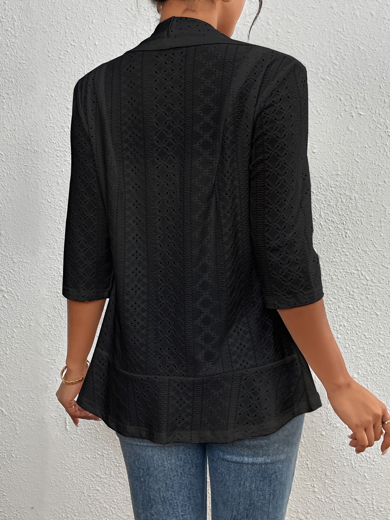 Valenzora | Damen-Blazer mit 3/4-Ärmeln – offen, leicht und elegant