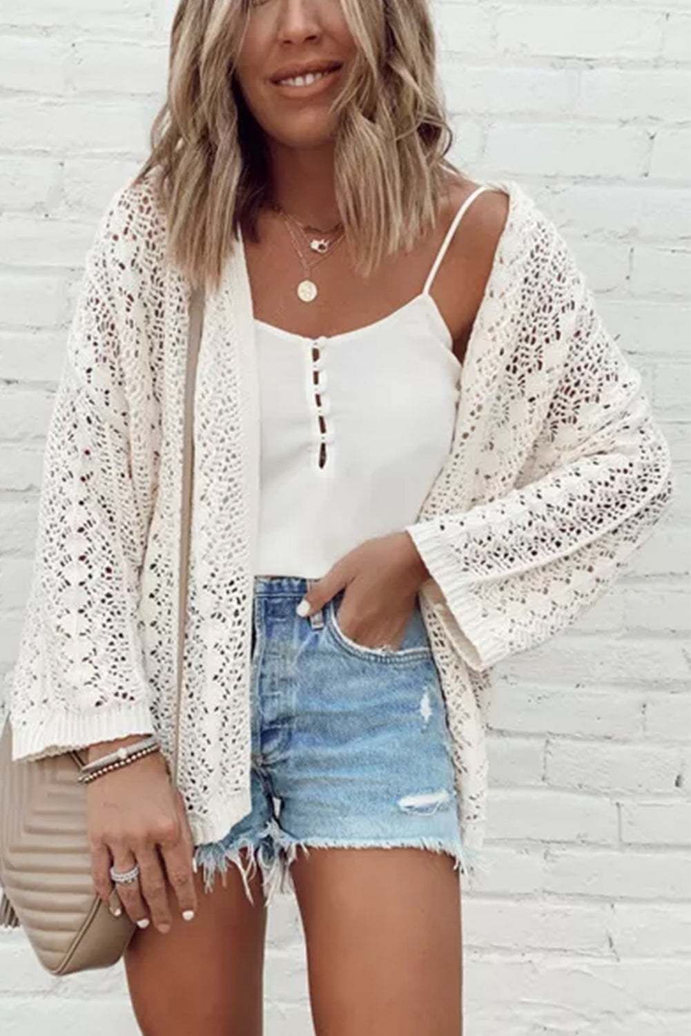Valenzora | Knitted cardigan with dropped shoulders for women