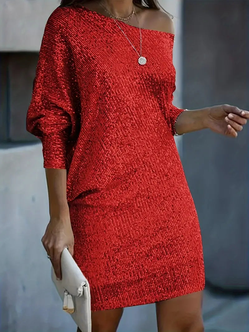 Valenzora | Evening dress with contrasting sequins