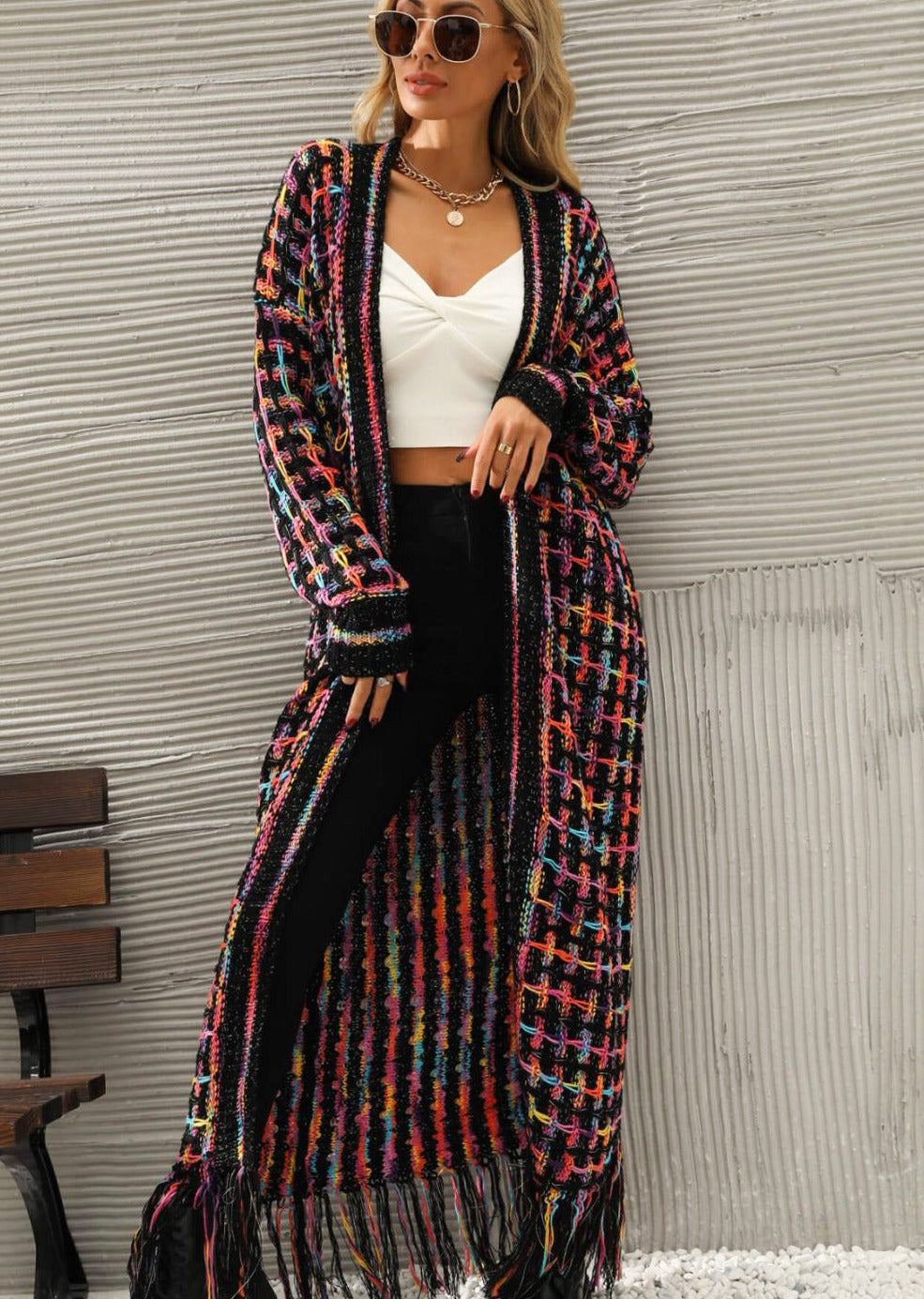 Long vintage-style cardigan