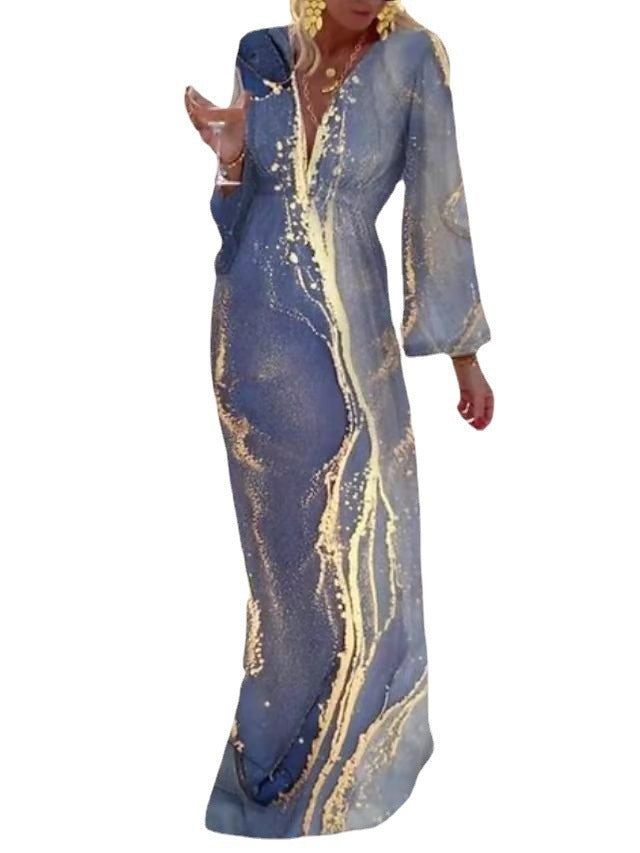 Valenzora | V-neck chiffon sleeves fitted beach skirt