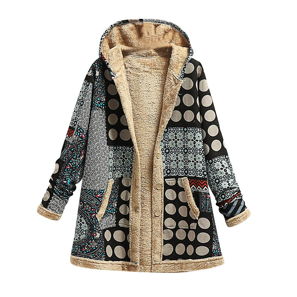 Valenzora | Thick fleece jacket for women with print