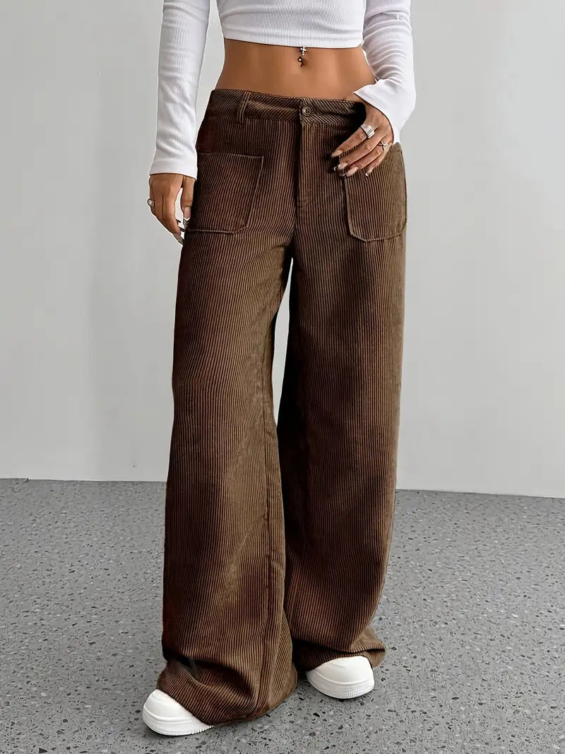 Valenzora | Wide-Leg Corduroy Trousers for Women