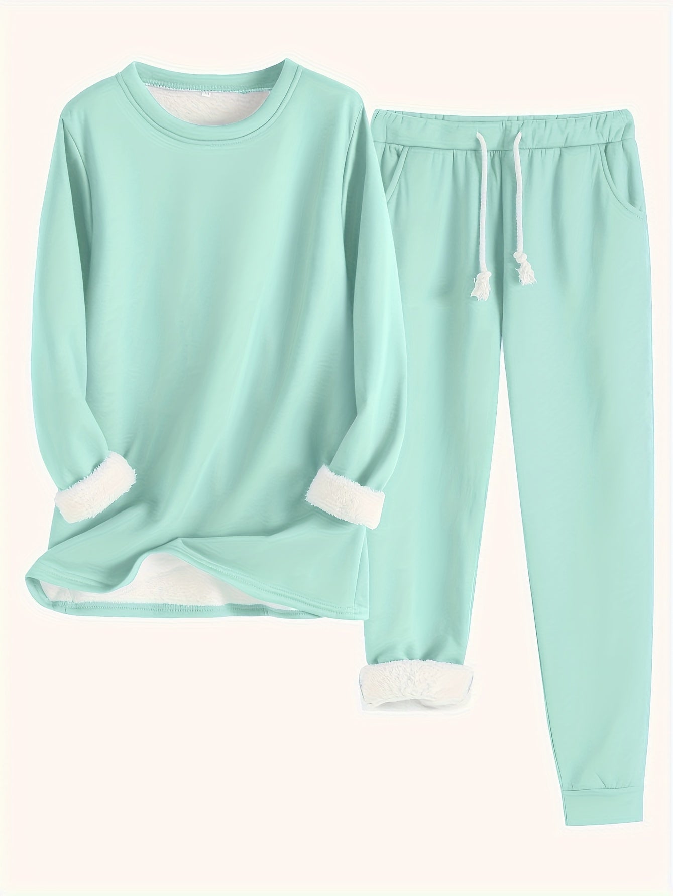 Valenzora | Stylisches Winter-Casual Thermo-Sweatshirt und Jogginghosen-Set für Damen