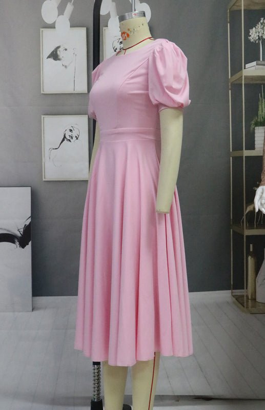 Valenzora | Fashion Solid Color Slim Fit Sexy Big Swing Dress
