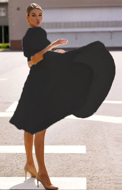 Valenzora | Mode Einfarbig Figurbetontes Sexy Maxikleid mit Großem Schwung
