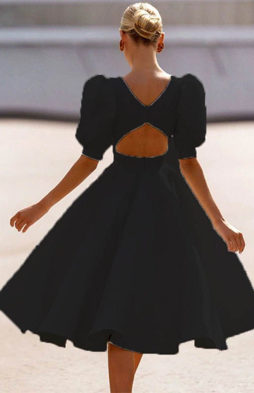 Valenzora | Mode Einfarbig Figurbetontes Sexy Maxikleid mit Großem Schwung
