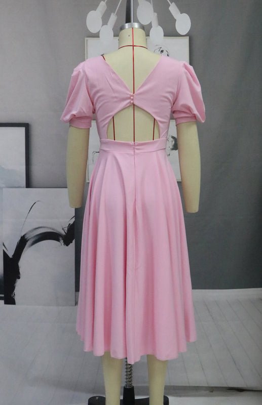 Valenzora | Mode Einfarbig Figurbetontes Sexy Maxikleid mit Großem Schwung