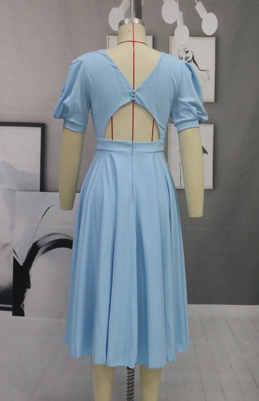 Valenzora | Mode Einfarbig Figurbetontes Sexy Maxikleid mit Großem Schwung