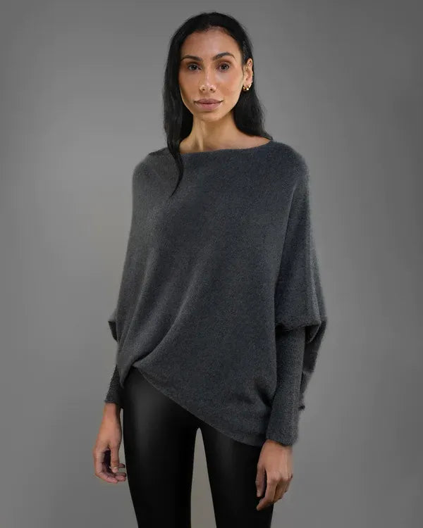 Valenzora | Asymmetrischer Damenpullover mit eleganter Drapierung