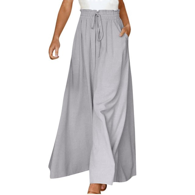 Valenzora | Leichte Damen-Leinenhose mit weitem Bein für Frühling und Sommer