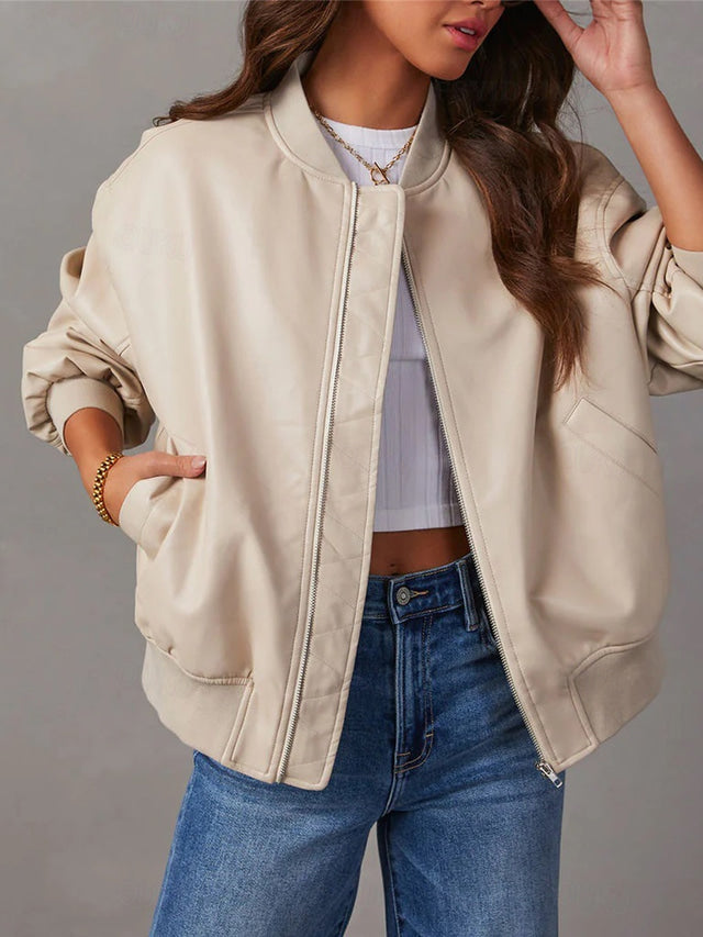 Valenzora | Lockere Lederjacke für Damen