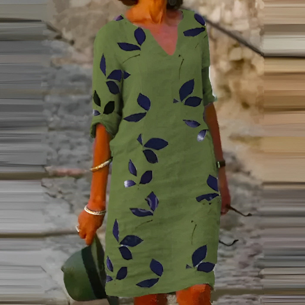 Valenzora | Sommerkleid mit Blättermuster