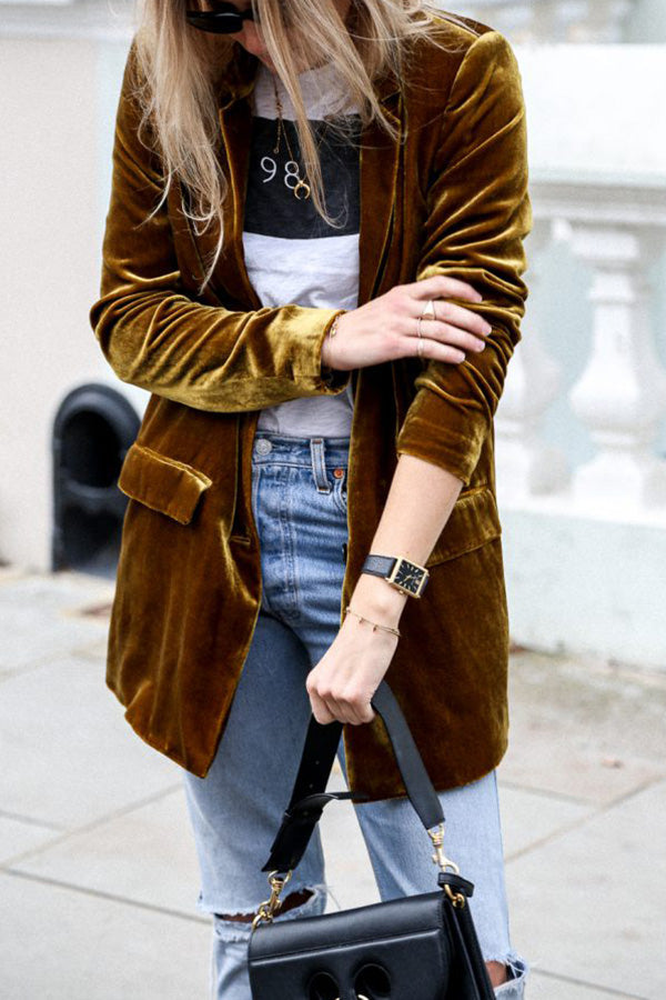 Valenzora | Velvet blazer with a chic tailored cut for women