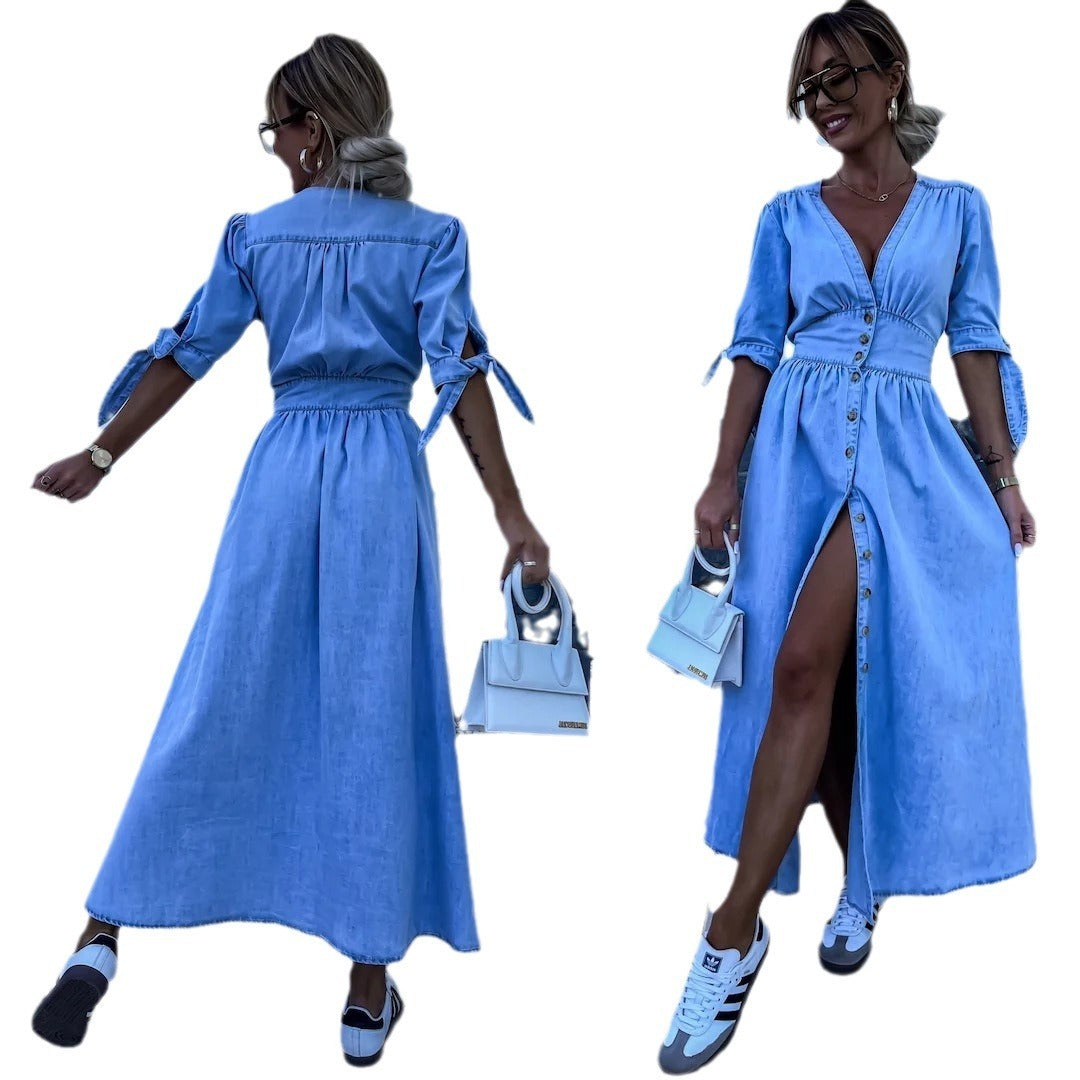 Valenzora with V-neck and short sleeves for women