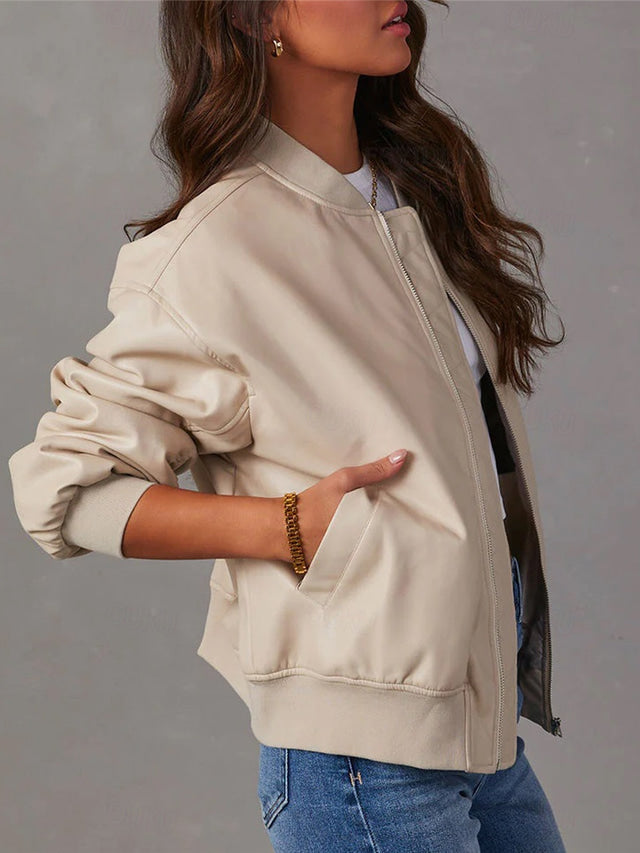 Valenzora | Lockere Lederjacke für Damen