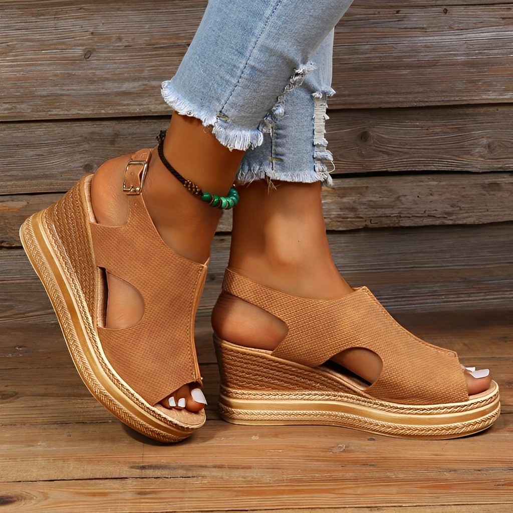 Valenzora | Damen-Plattform-Keilsandalen