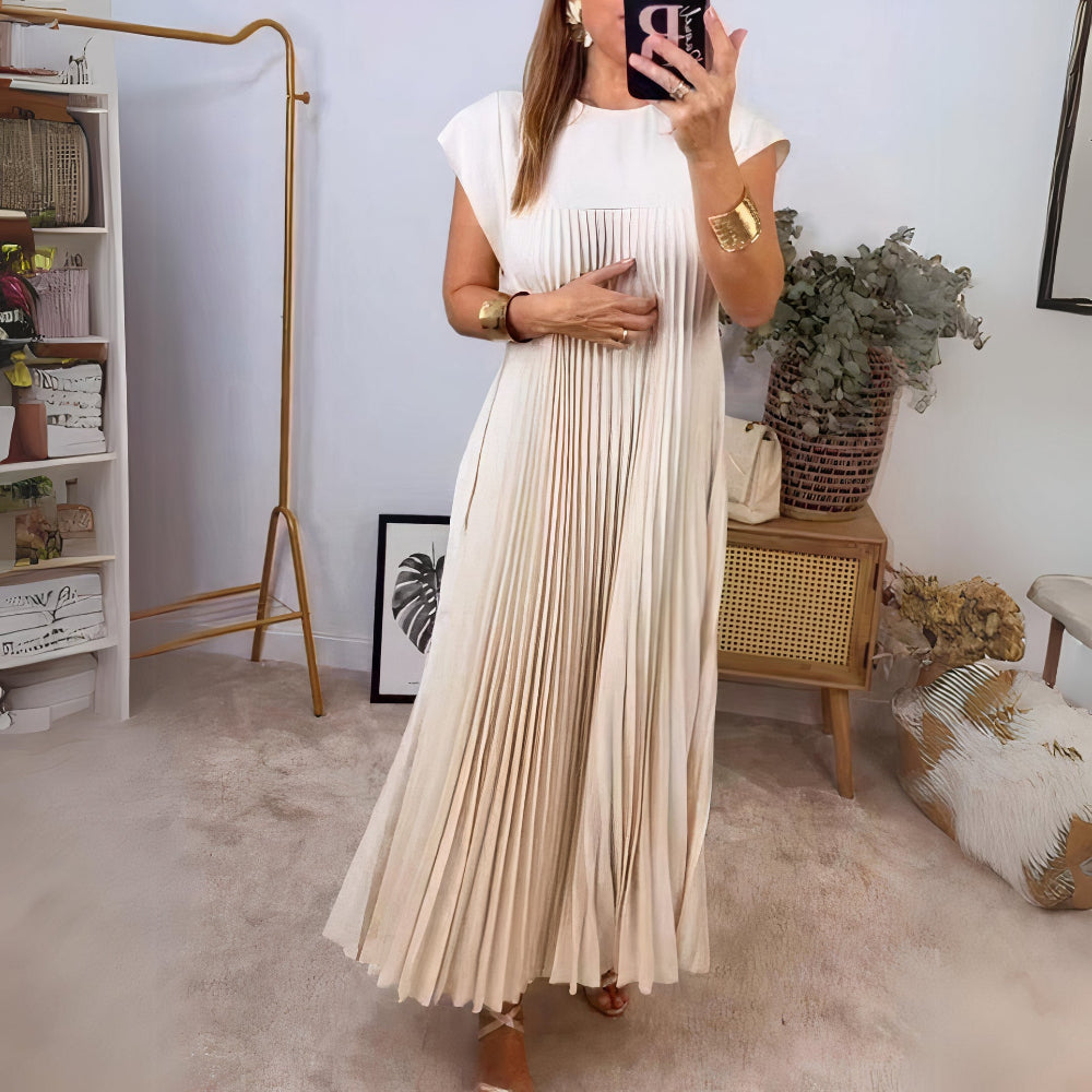 Valenzora | Elegantes, plissiertes Sommerkleid mit schmeichelhafter Passform