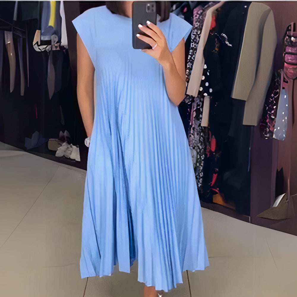 Valenzora | Elegantes, plissiertes Sommerkleid mit schmeichelhafter Passform