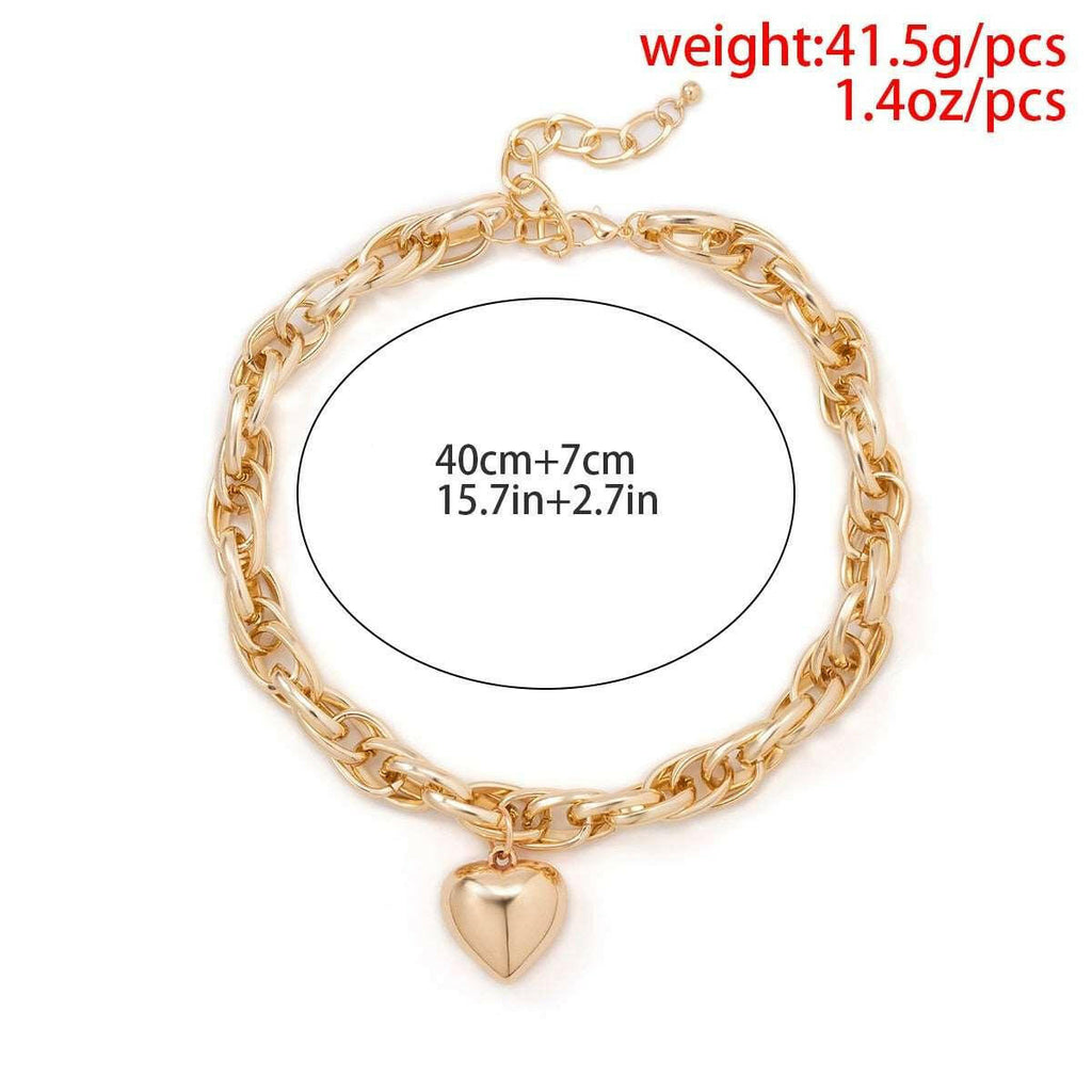 Valenzora | Golden Heart Pendant Necklace Timeless Elegance with a Modern Twist