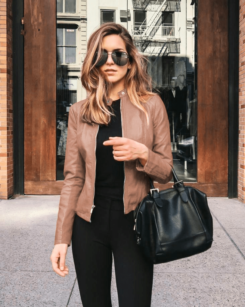 Valenzora | Damen Slim Fit Lederjacke, perfekt für den Herbst, trendy & lässig