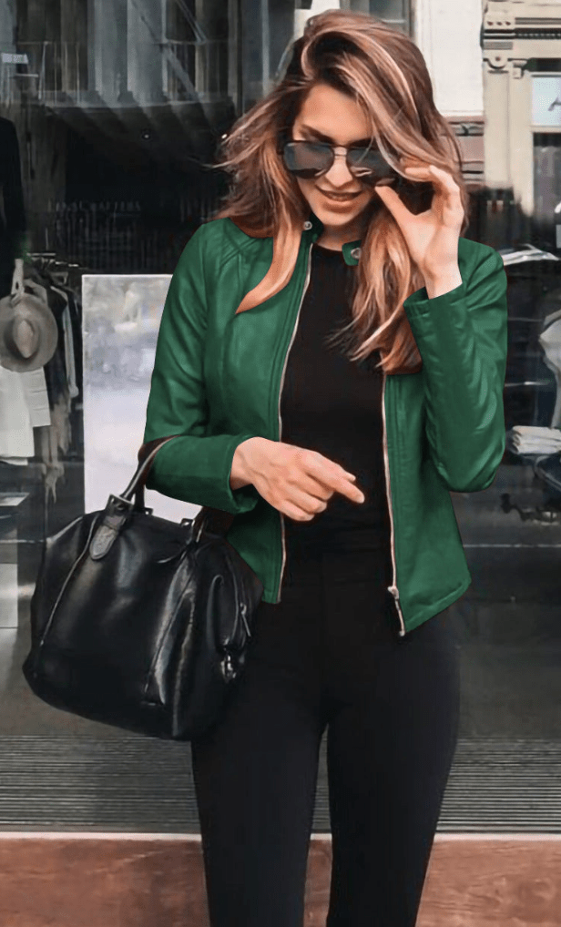 Valenzora | Damen Slim Fit Lederjacke, perfekt für den Herbst, trendy & lässig
