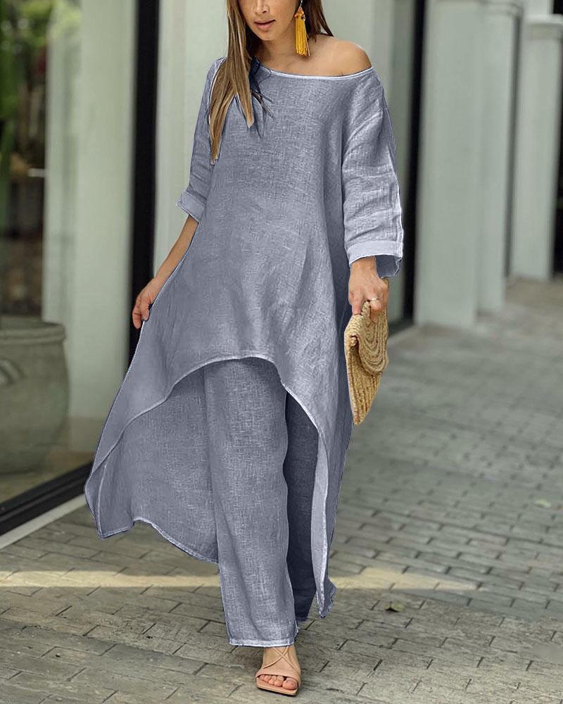 Valenzora | Asymmetrical Tunic and Linen Trousers for Women
