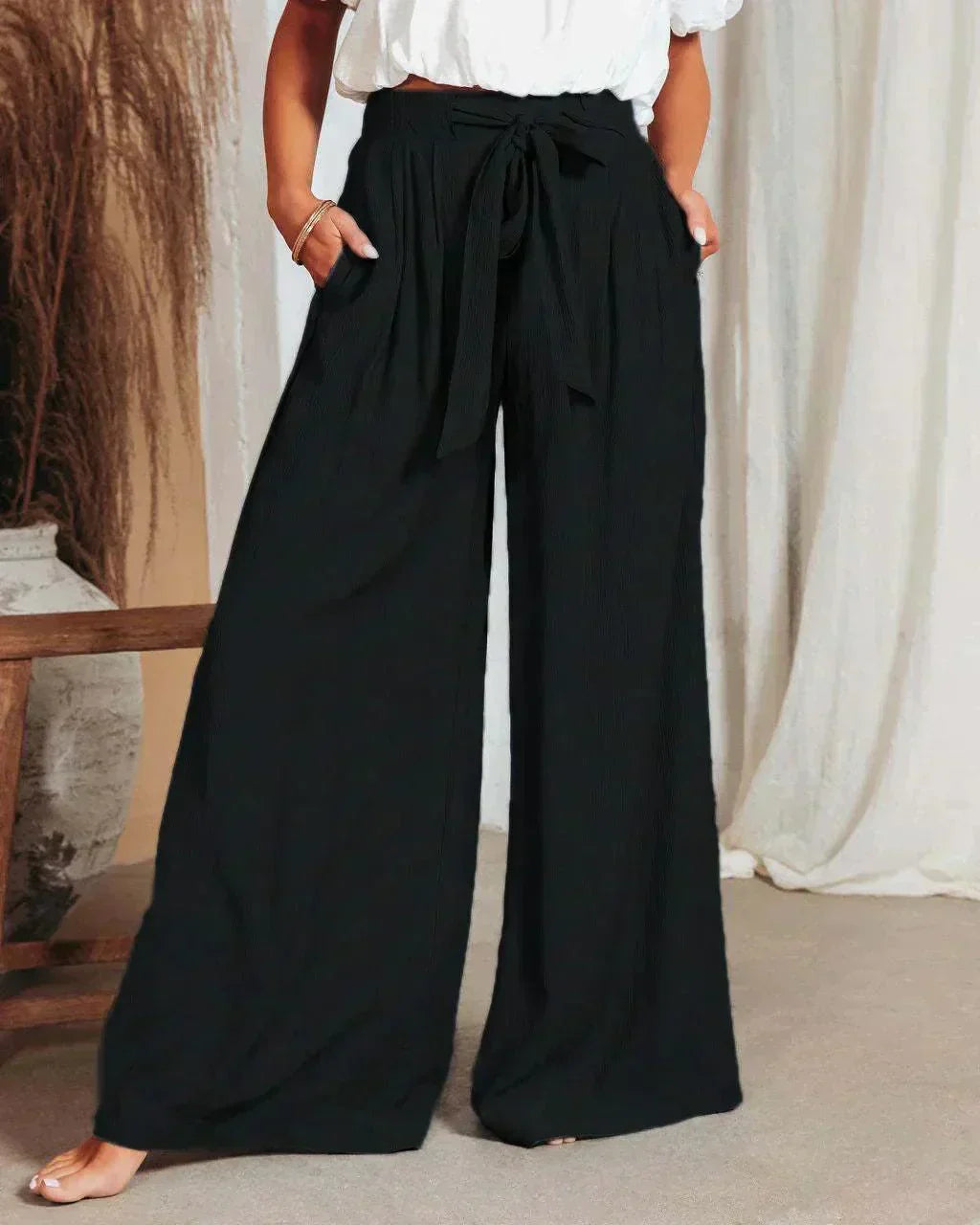 Valenzora | Luftige Leinenhose mit weitem Schnitt für Damen