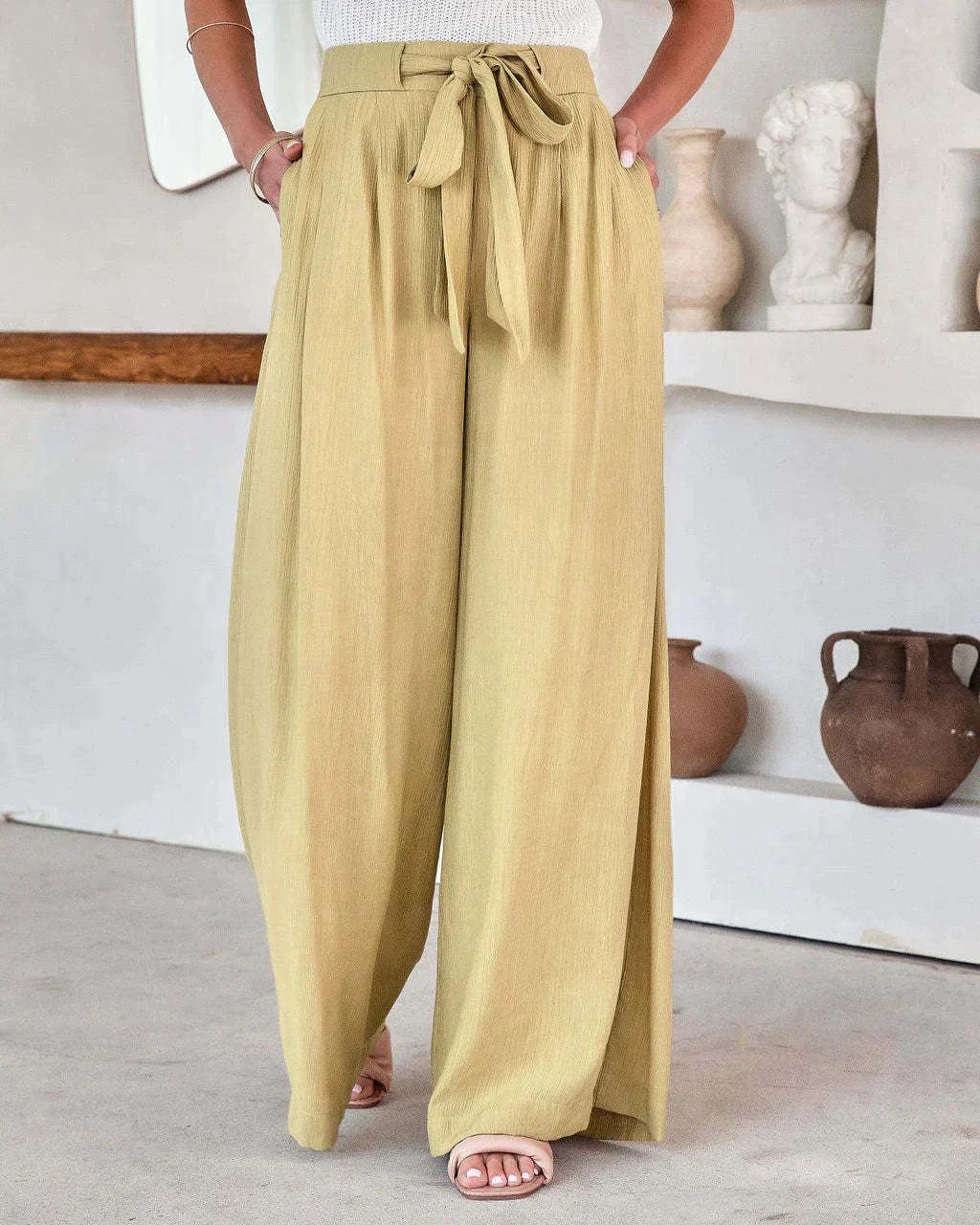 Valenzora | Luftige Leinenhose mit weitem Schnitt für Damen