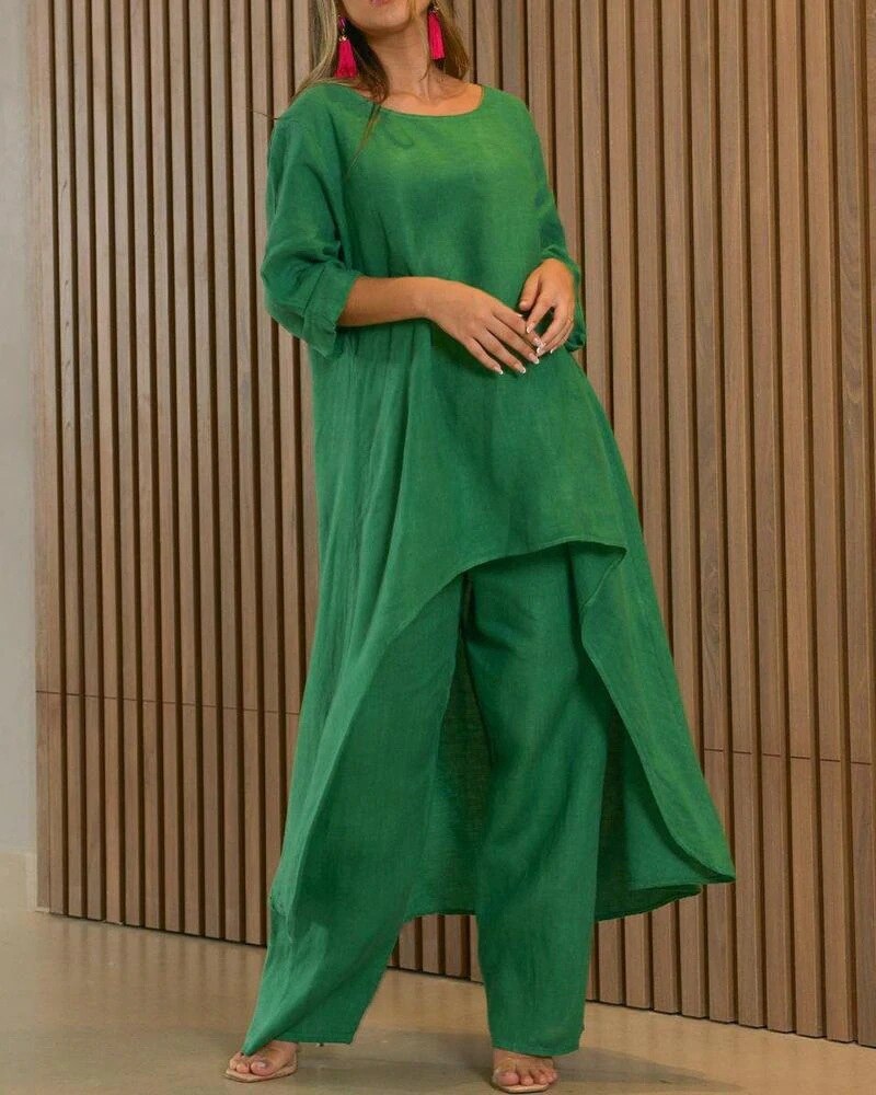 Valenzora | Asymmetrical Tunic and Linen Trousers for Women
