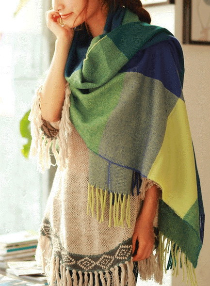Valenzora | Scarf with cashmere feel & diamond pattern
