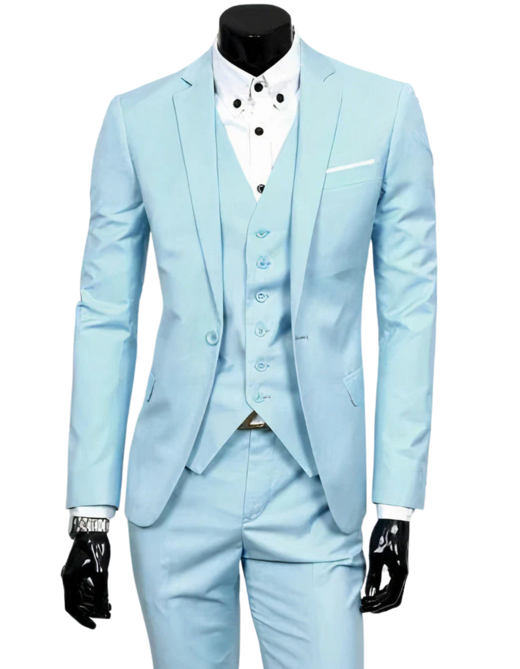 Valenzora | 3-teiliger Anzug mit Reverskragen, Blazer, ärmelloser Weste und schmaler Hose