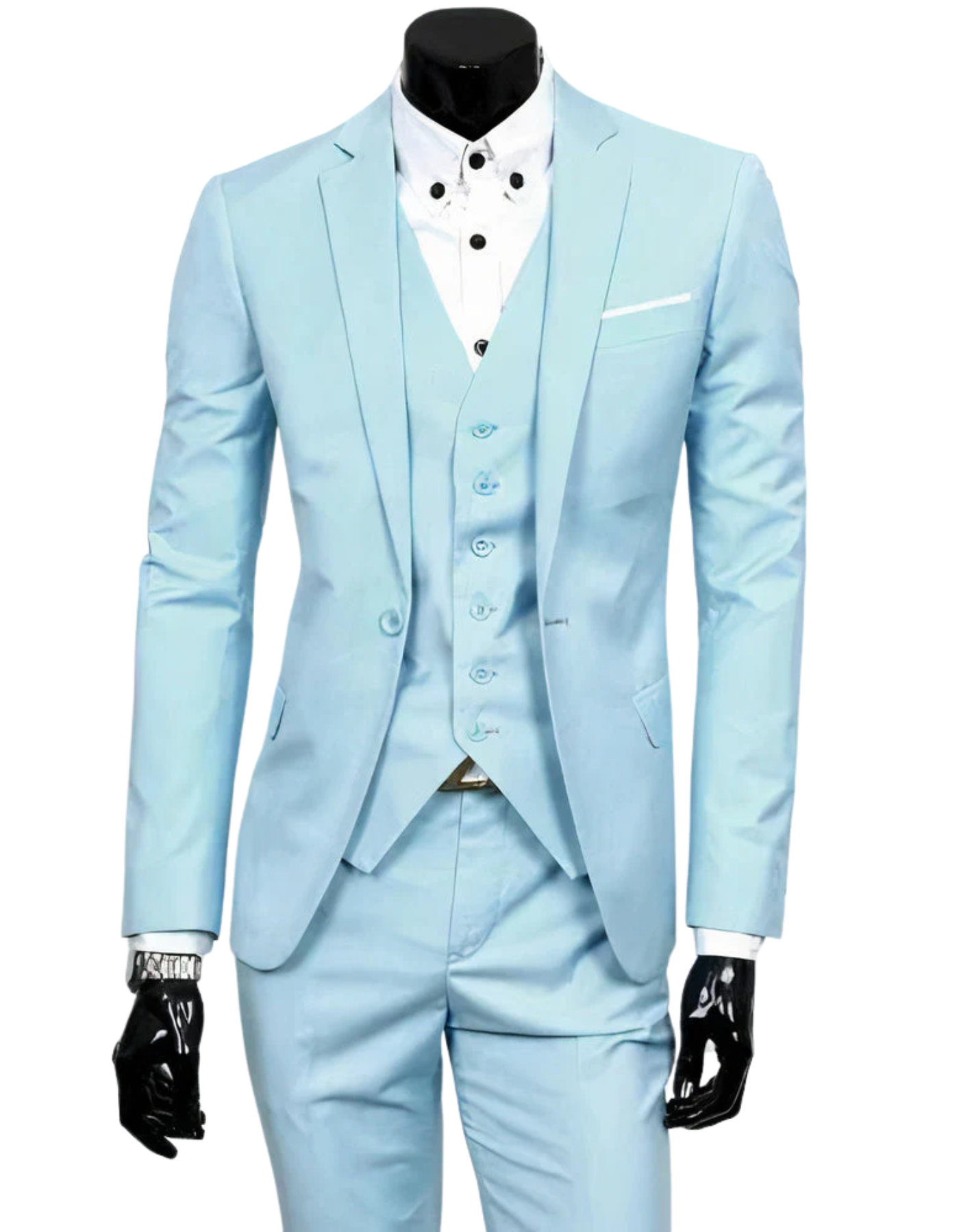 Valenzora | 3-teiliger Anzug mit Reverskragen, Blazer, ärmelloser Weste und schmaler Hose