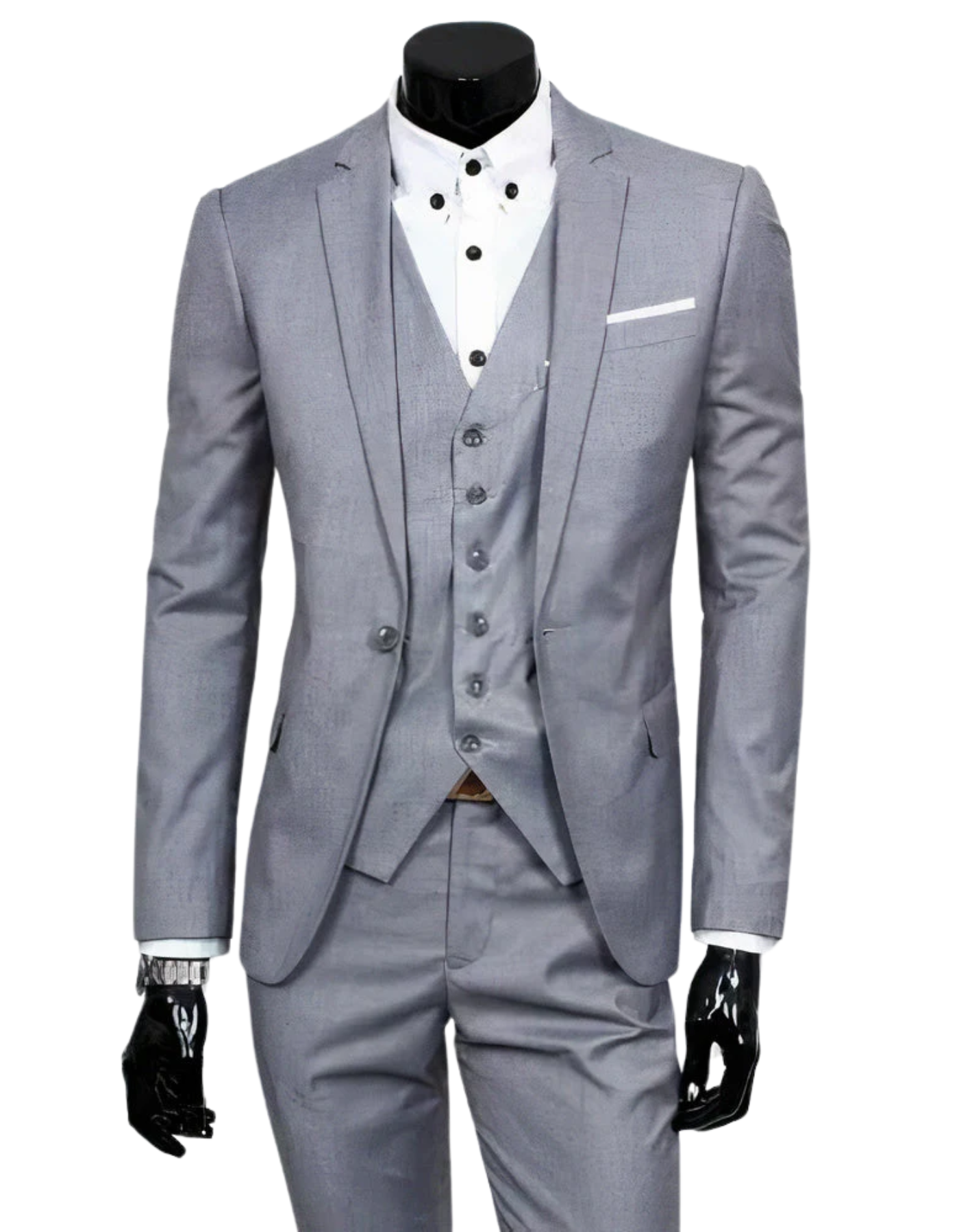 Valenzora | 3-teiliger Anzug mit Reverskragen, Blazer, ärmelloser Weste und schmaler Hose