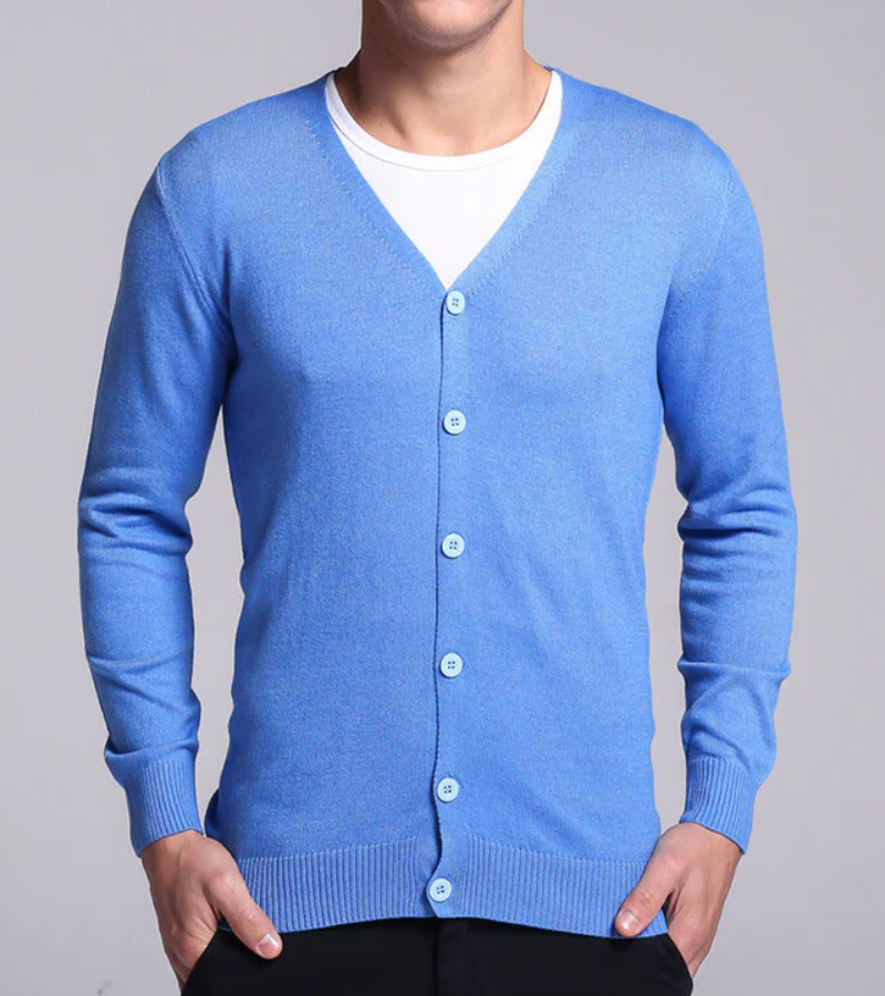 Valenzora | Warmer, langärmliger, schmal geschnittener Cardigan mit V-Ausschnitt und Knöpfen