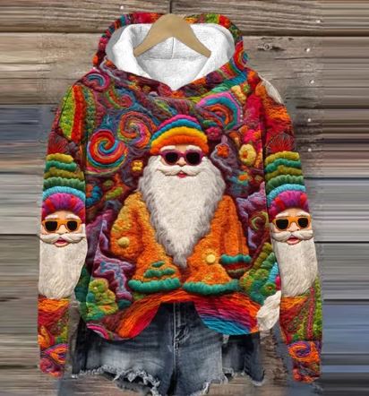 Valenzora | Vintage-Weihnachtsmann-Kapuzenpullover