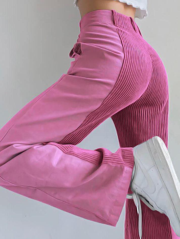 Valenzora | High-Waisted Y2K Cord-Hose mit weitem Bein