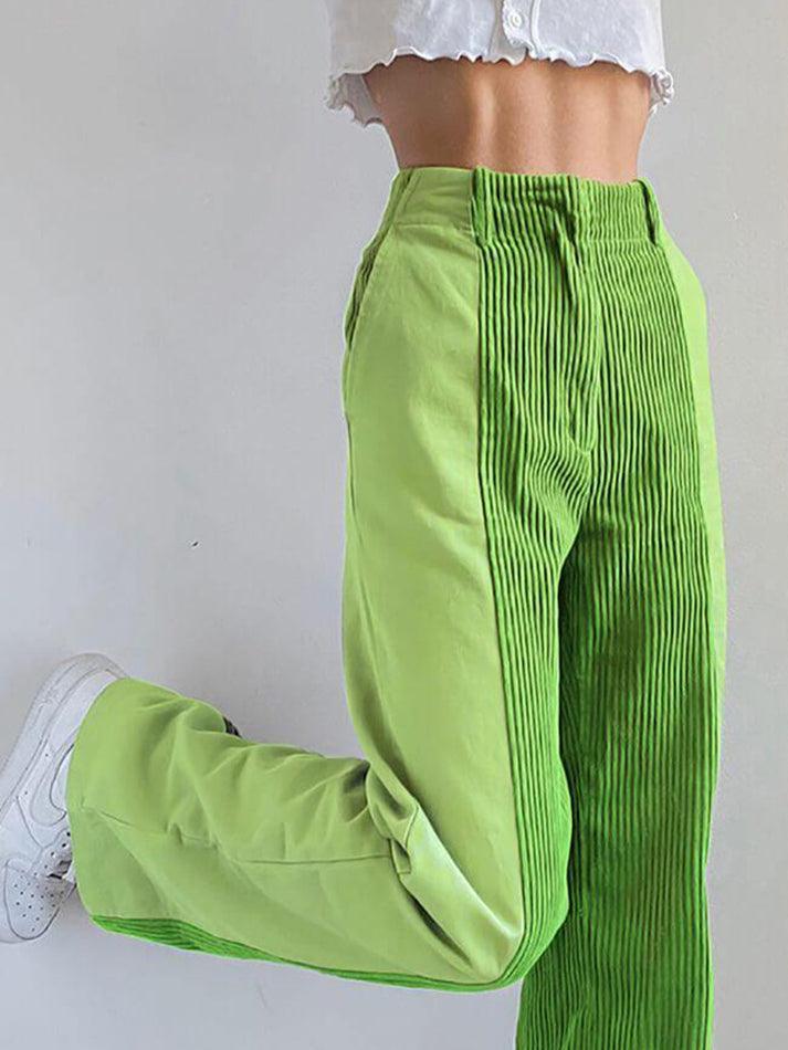 Valenzora | High-Waisted Y2K Cord-Hose mit weitem Bein